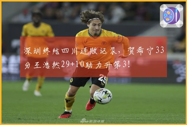 深圳终结四川连败记录，贺希宁33分王浩然29+10助力升第3！